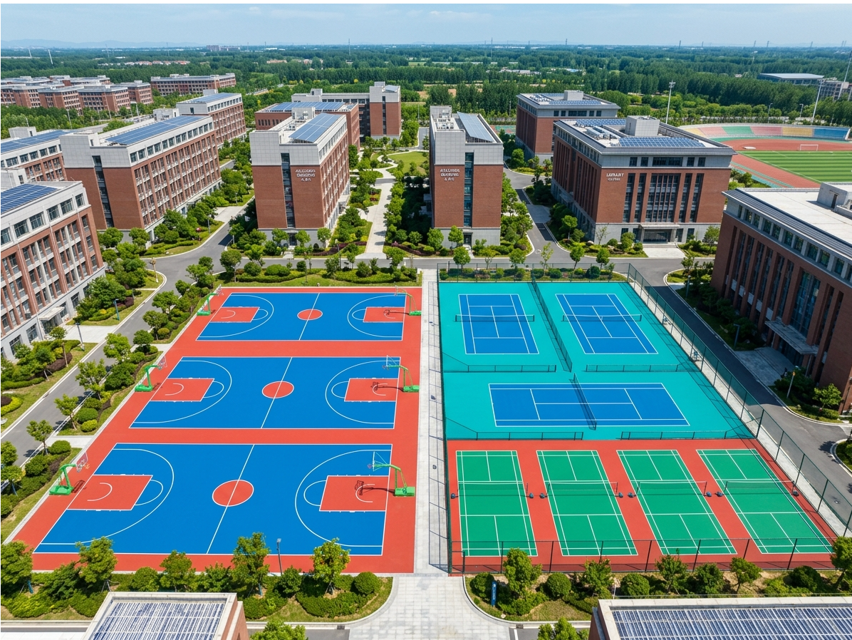 江门市硅PU球场透气型塑胶跑道 - 厂家